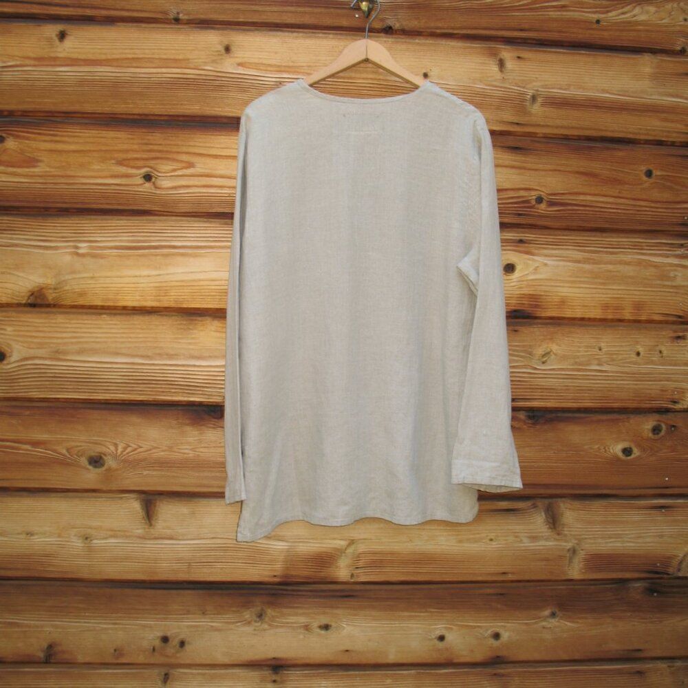 FLAX Linen Button Front Top - Picture 4 of 6
